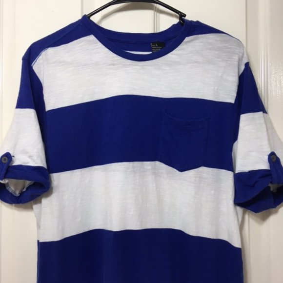 NWOT - English Laundry, Men, Crewneck T-shirt, Short Sleeve, White/Blue, size L - Picture 2 of 11